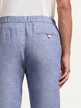 Load image into Gallery viewer, Oscar Linen Chinos - Melange Navy Blue
