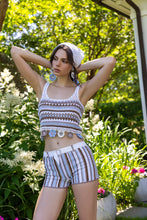 Load image into Gallery viewer, Noa Hand-crocheted Top - Blue Striped