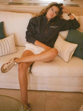 Load image into Gallery viewer, Hotel du Cap Cursive Quarter Zip - Navy | Hong Kong
