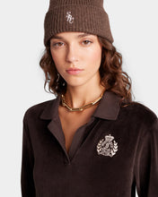 Load image into Gallery viewer, Ny Crest Velour Polo - Chocolate Cream