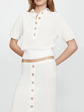 Load image into Gallery viewer, Sundial Shell Sunray Knit Skirt - White