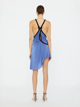 Load image into Gallery viewer, Suspended Jersey Fluted Mini Dress - Blue