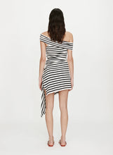 Load image into Gallery viewer, Stripe Knit Mini Dress - Black/ White Stripe