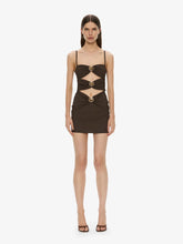 Load image into Gallery viewer, Mineral Stone Ruched Mini Dress - Umber