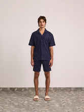 Load image into Gallery viewer, Augusto Listra Jacquard Terry Cottton Shorts - Midnight-blue