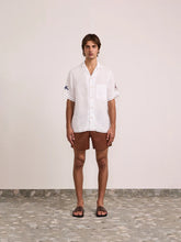 Load image into Gallery viewer, Alves Linen Shirt S/S Sol E Mar Embroidery - White