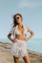 Load image into Gallery viewer, White Seashell Eyelet Short - White