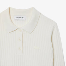 Load image into Gallery viewer, Ribbed Knit Polo Shirt - White
