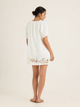 Load image into Gallery viewer, Embroidered Poets Mini Dress - Gardenia