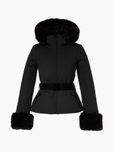 Load image into Gallery viewer, Giselle Faux Border Ski Jacket  - Black