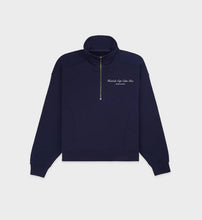 Load image into Gallery viewer, Hotel du Cap Cursive Quarter Zip - Navy