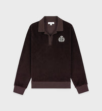 Load image into Gallery viewer, Ny Crest Velour Polo - Chocolate Cream