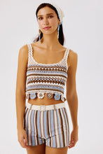 Load image into Gallery viewer, Noa Hand-crocheted Top - Blue Striped