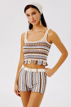 Load image into Gallery viewer, Noa Hand-crocheted Top - Blue Striped
