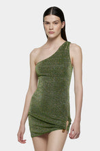 Load image into Gallery viewer, Lumiere Stones One Shoulder Dress - Green