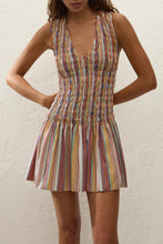 Load image into Gallery viewer, Palomar Mini Dress - Mico Pinstripe Sand