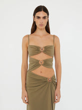 Load image into Gallery viewer, Ruched Orbit Split Dress  - Eucalypt