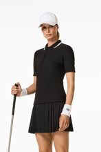 Load image into Gallery viewer, Cassia Polo Top - Black
