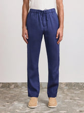 Load image into Gallery viewer, Oscar Linen Chinos - Navy Blue
