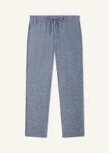 Load image into Gallery viewer, Oscar Linen Chinos - Melange Navy Blue
