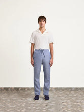 Load image into Gallery viewer, Oscar Linen Chinos - Melange Navy Blue
