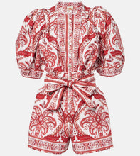 Load image into Gallery viewer, Tropical Cameo Romper -  Off-White
