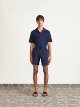 Load image into Gallery viewer, Faustino Terry Cotton Blend Polo S/S - Navy-blue
