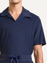Load image into Gallery viewer, Faustino Terry Cotton Blend Polo S/S - Navy-blue
