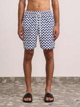 Load image into Gallery viewer, Santos Swim Short Copacabana Print - Navy
