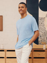 Load image into Gallery viewer, Carmo Linen Relaxed Fit Tee - Baby Blue
