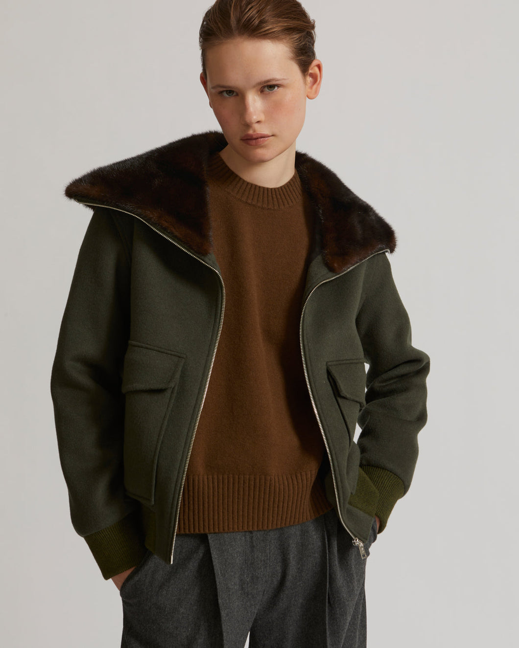 Jacket Blended Cashmere Doublefaced/Mink - The