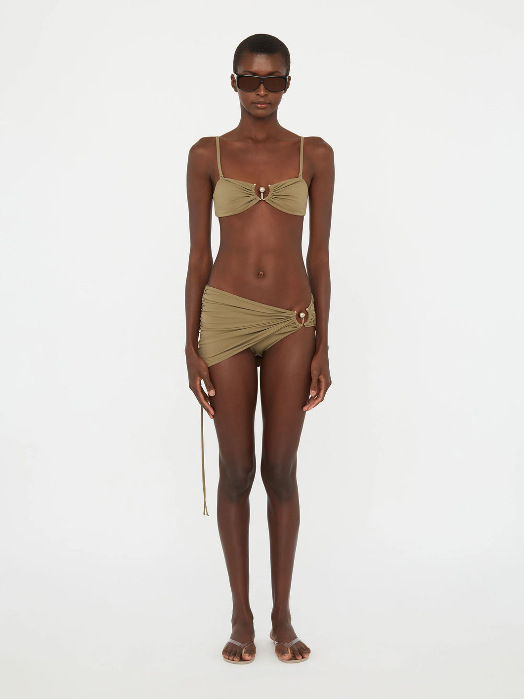 Ruched Orbit Skirt Brief  - Eucalypt