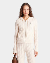 Load image into Gallery viewer, Src Cashmere Zip Hoodie  - Cream Navy
