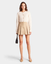 Load image into Gallery viewer, Vendome Double Pleat Skirt  - Beige Chocolate
