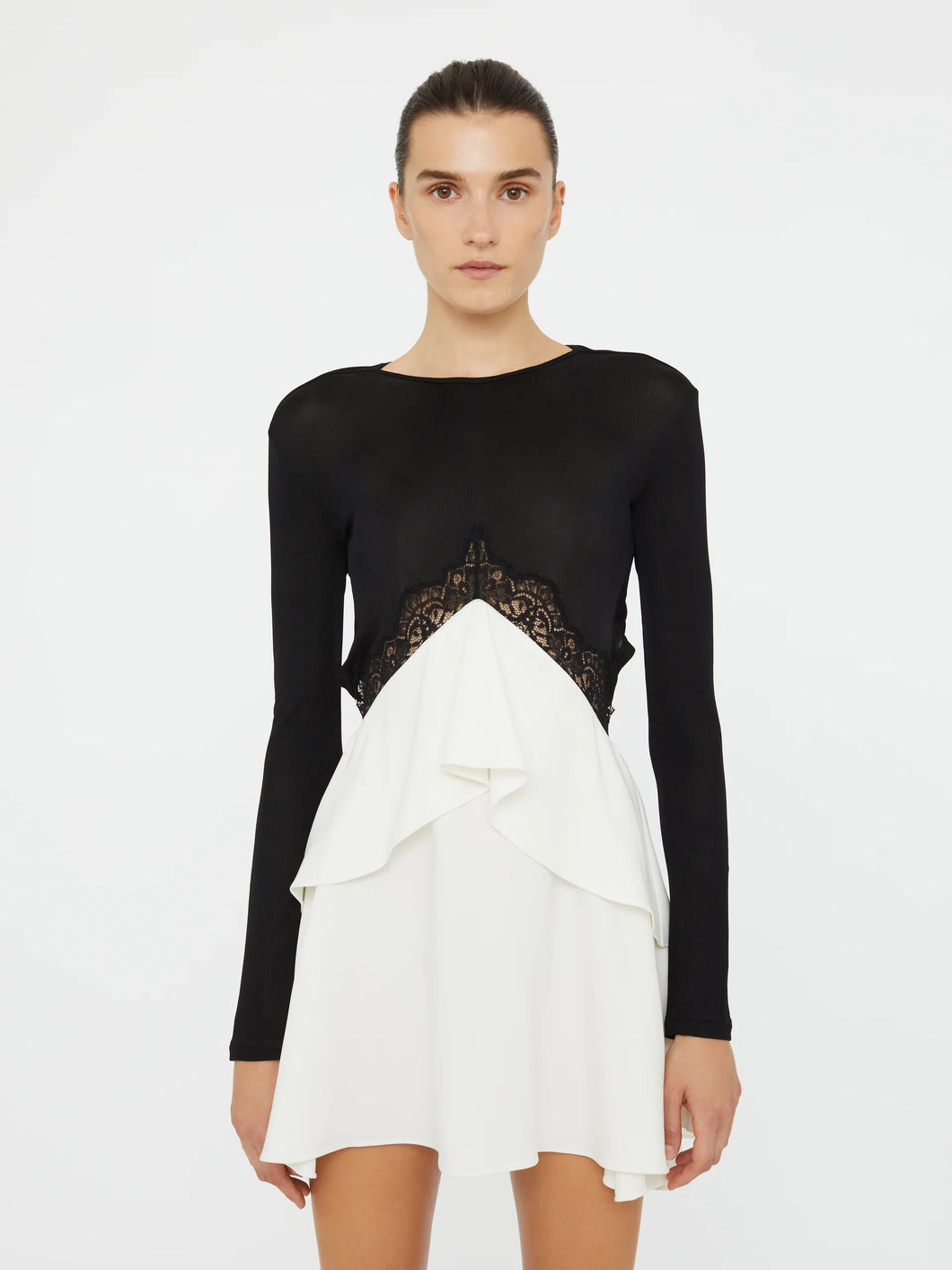 Endrey Back Mini Dress  - Black/ White