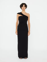 Load image into Gallery viewer, Beach Glass Draped Jersey Dress  - Black
