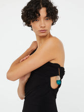 Load image into Gallery viewer, Beach Glass Draped Jersey Dress  - Black
