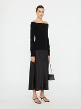 Load image into Gallery viewer, Shoulderless Cashmere Dress  - Black
