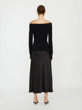 Load image into Gallery viewer, Shoulderless Cashmere Dress  - Black
