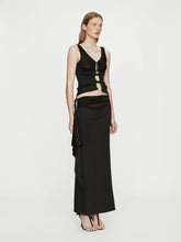 Load image into Gallery viewer, Crystal Pendant Cascade Skirt - Black

