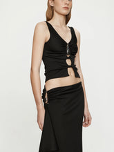 Load image into Gallery viewer, Crystal Pendant Cascade Skirt - Black
