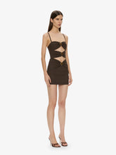 Load image into Gallery viewer, Mineral Stone Ruched Mini Dress  - Umber
