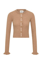 Load image into Gallery viewer, Alchemy Knit Cardigan  - Camel Ivory Logo

