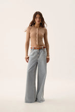 Load image into Gallery viewer, Alchemy Knit Cardigan  - Camel Ivory Logo
