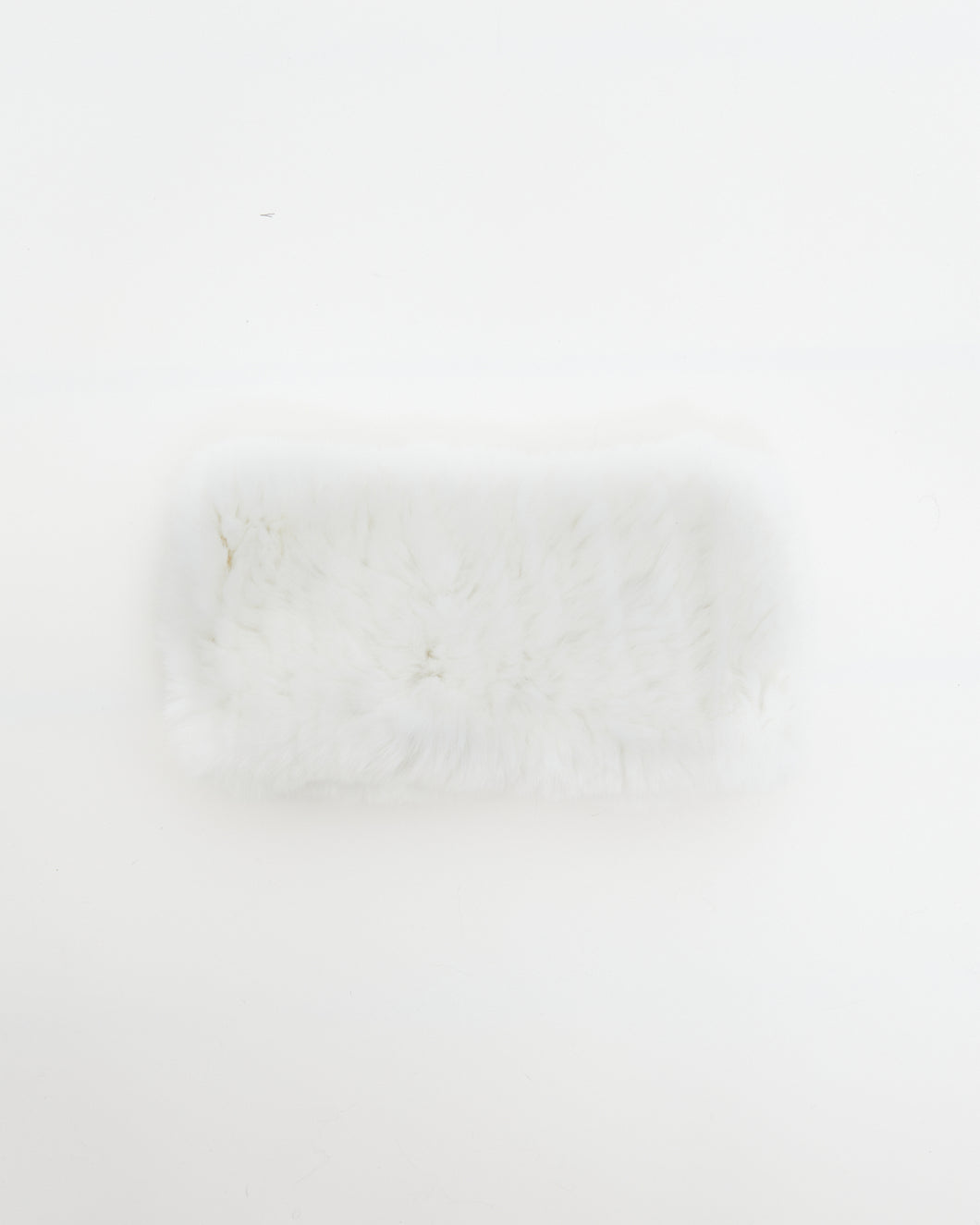 Head Band Knitted Rex Rabbit  - White