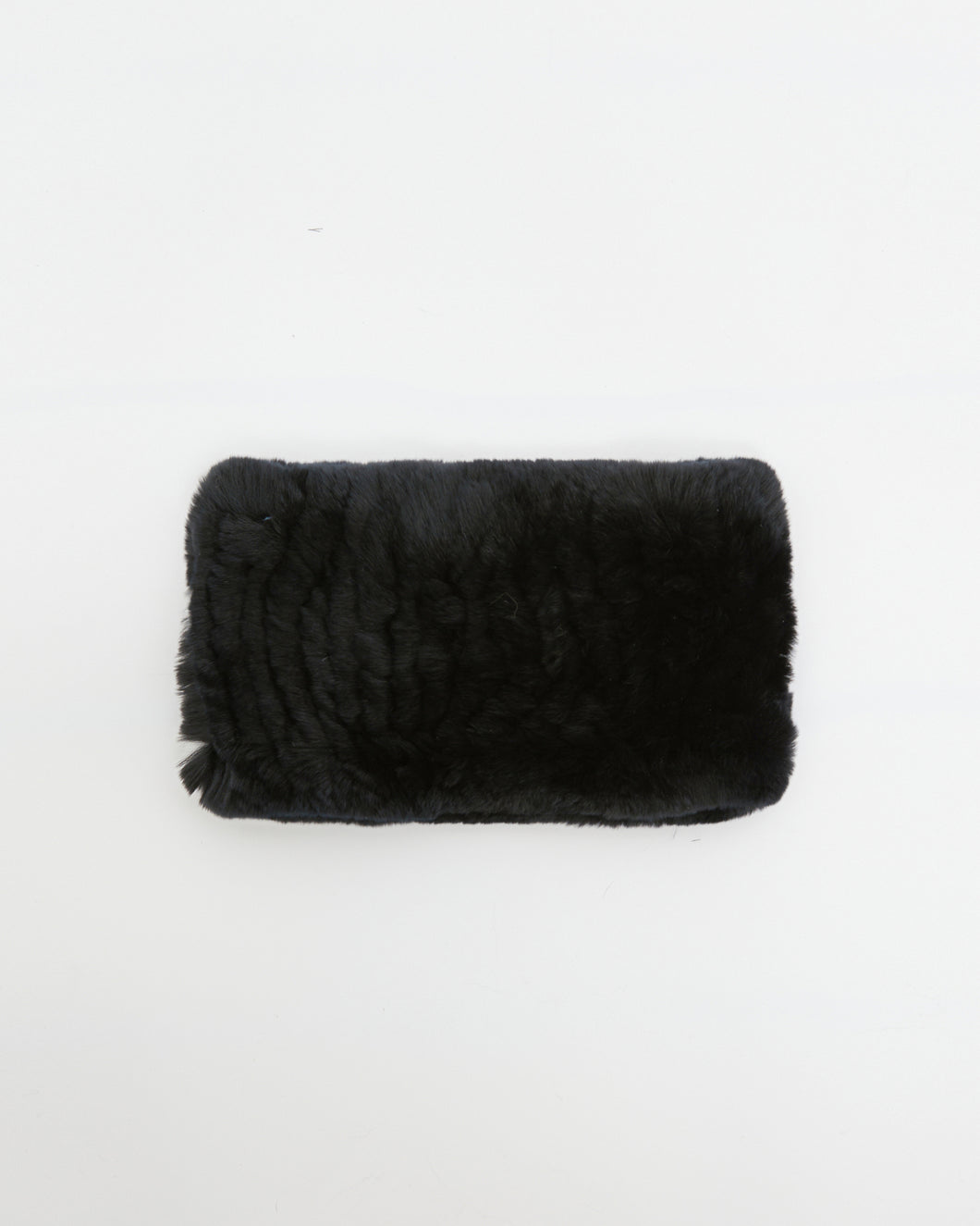 Head Band Knitted Rex Rabbit  - Black