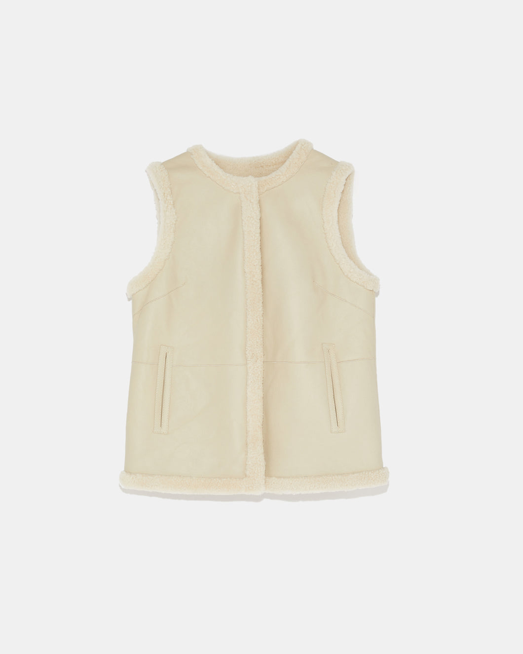 Vest Curly Merinos Lamb  - Meringue