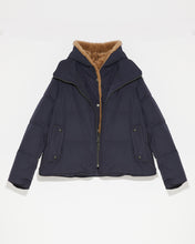 Load image into Gallery viewer, Down Jacket Technical Fabric /Mink  - Navy/Pastel

