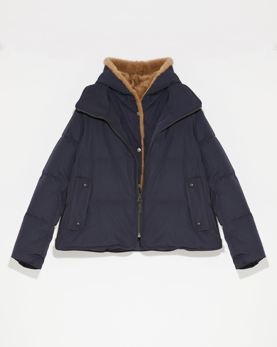 Down Jacket Technical Fabric /Mink  - Navy/Pastel