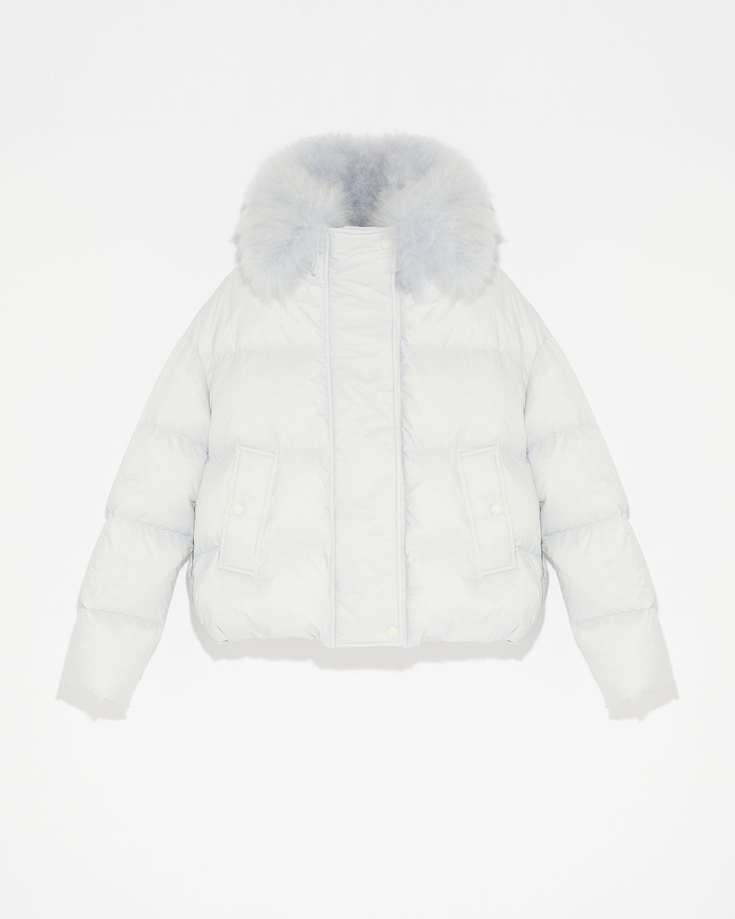 Down Jacket Technical Fabric/Lg  Hair Lamb  - Sky Blue